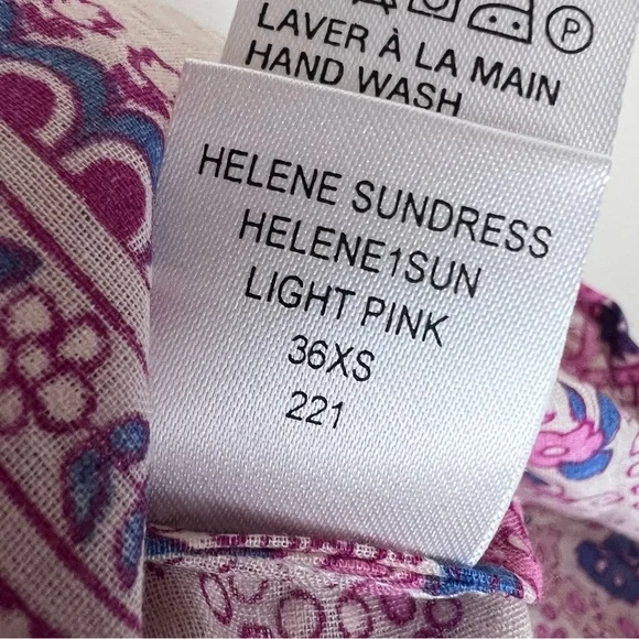 NWT Antik Batik Helene Cotton Long Sundress Light Pink Floral Print Size XS - Picture 15 of 15
